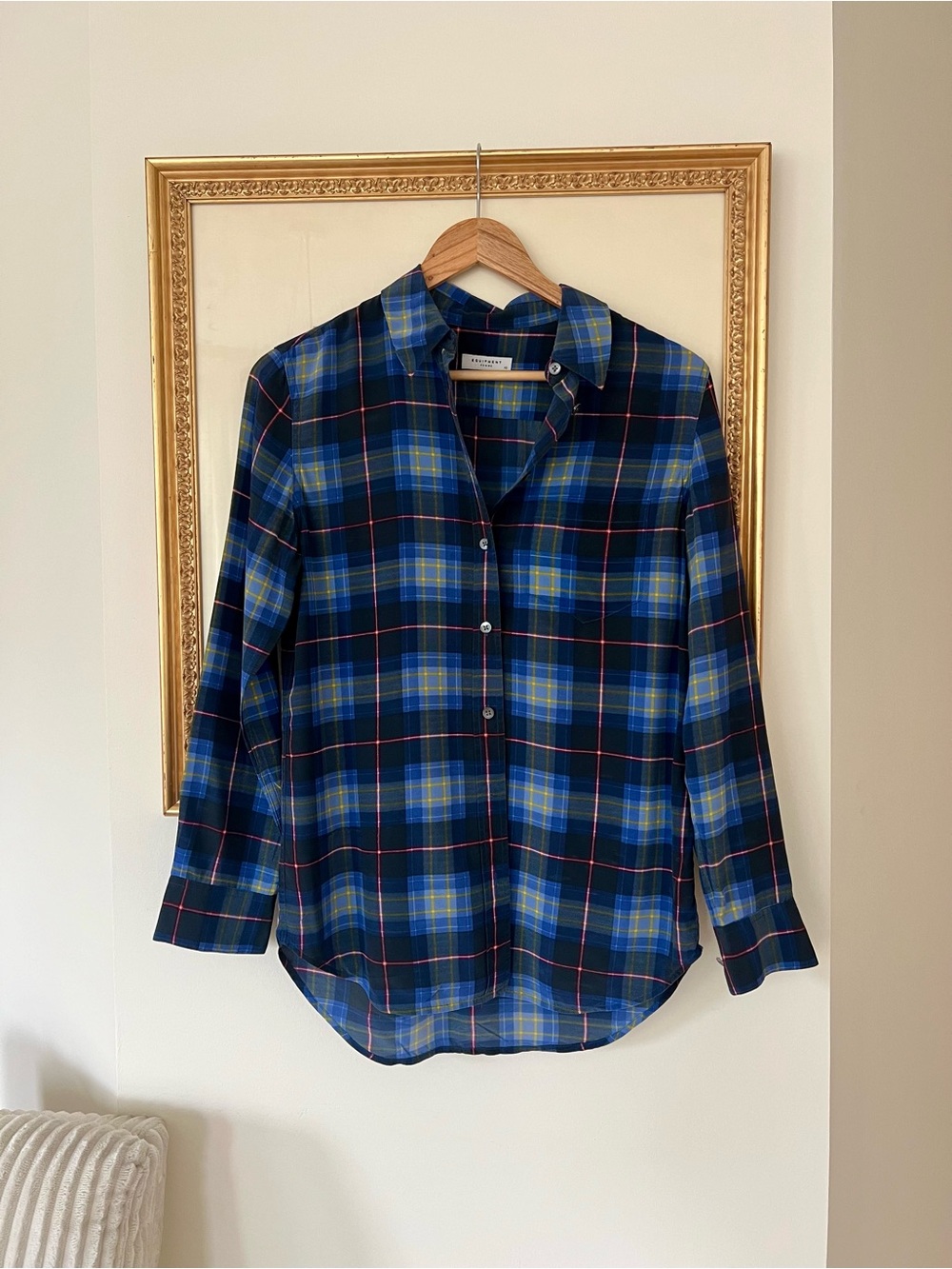 Equipment Blue Plaid Button-Down Shirt